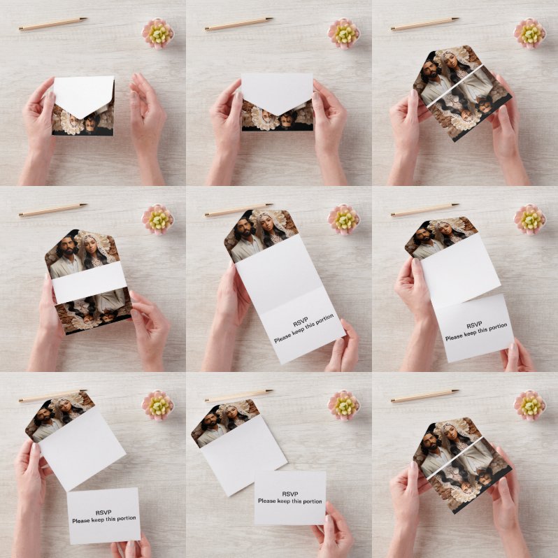bruiloft Paar 2 RSVP All In One Uitnodiging