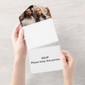bruiloft Paar 2 RSVP All In One Uitnodiging (Afscheurbaar)