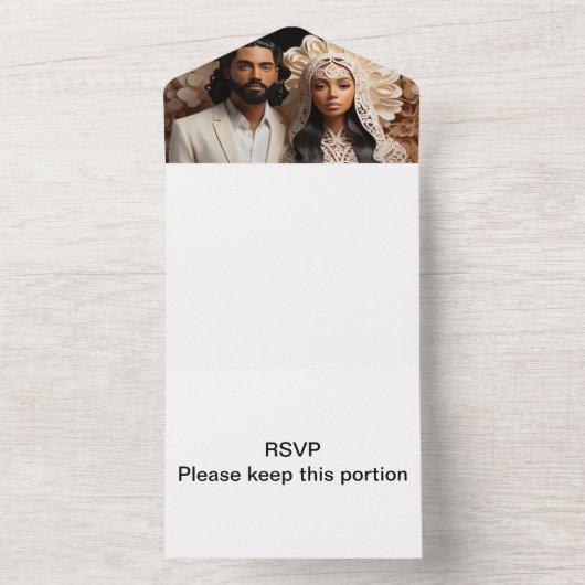 bruiloft Paar 2 RSVP All In One Uitnodiging (Binnen)