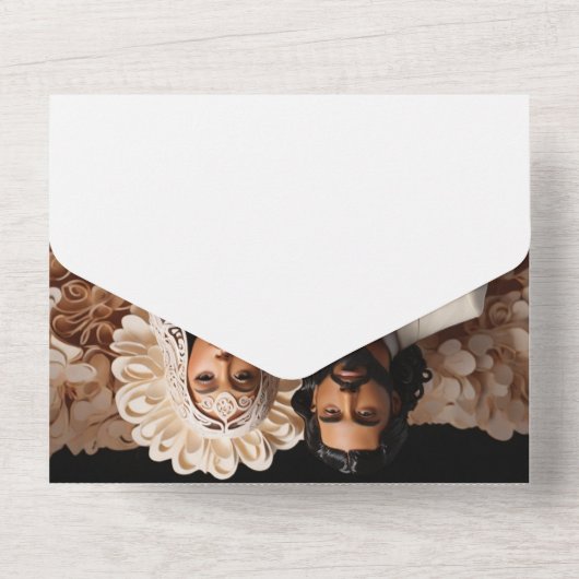 bruiloft Paar 2 RSVP All In One Uitnodiging (Achterkant)