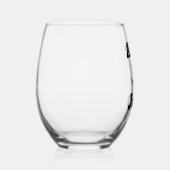 Bruiloft paar bruid & bruidegom zwart wijnglas zonder voet (Rechts)