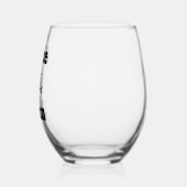 Bruiloft paar bruid & bruidegom zwart wijnglas zonder voet (Links)