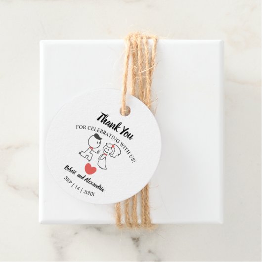 Bruiloft Paar Dank u voor de komende bruiloft Bedankjes Labels (In situ)