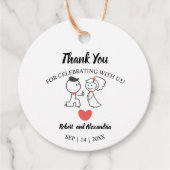 Bruiloft Paar Dank u voor de komende bruiloft Bedankjes Labels (Voorkant)