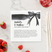 Bruiloft Paar Feiten Trendy Bow Zwart en Wit Servet (Insitu)