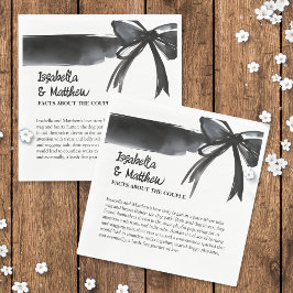 Bruiloft Paar Feiten Trendy Bow Zwart en Wit Servet