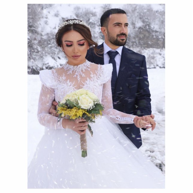 Bruiloft paar foto knipsel acryl sculptuur staand fotobeeldje  (Voorkant)