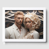 Bruiloft paar gekleed in wit gastenboek (Voorkant)