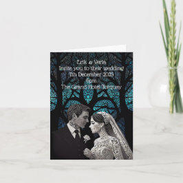 Bruiloft Paar gemaakt van papier op blauwe boom va