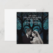 Bruiloft Paar gemaakt van papier op blauwe boom va (Voorkant / Achterkant)