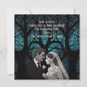 Bruiloft Paar gemaakt van papier op blauwe boom va (Voorkant)