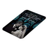 Bruiloft Paar gemaakt van papier op blauwe boom va Magneet (Linkerzijde)