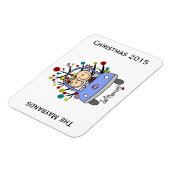 Bruiloft paar gepersonaliseerde vakantie flexi mag magneet (Linkerzijde)