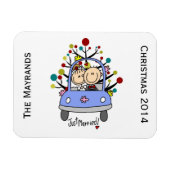 Bruiloft paar gepersonaliseerde vakantie flexi mag magneet (Horizontaal)