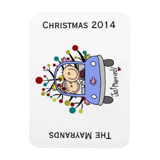 Bruiloft paar gepersonaliseerde vakantie flexi mag magneet (Verticaal)