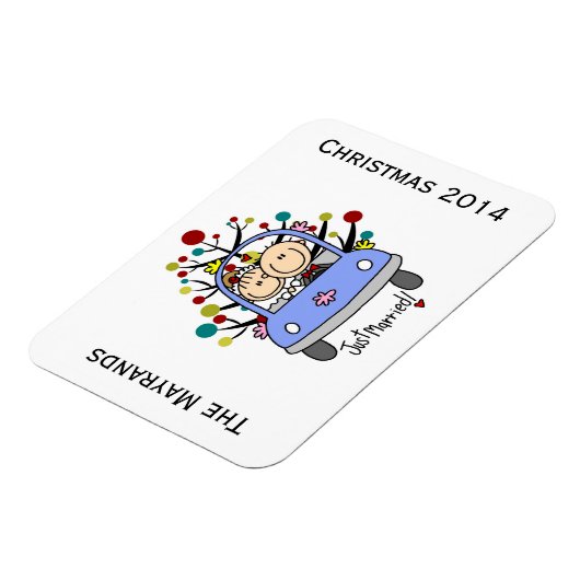 Bruiloft paar gepersonaliseerde vakantie flexi mag magneet (Linkerzijde)