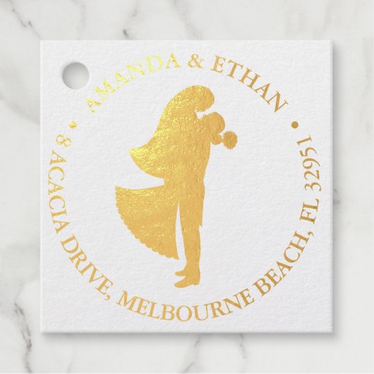 Bruiloft paar Goud thema Bedankjes Labels (Voorkant)