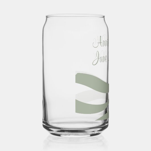 Bruiloft Paar Groene Seafoam Waves Drinkware Set Blikvorm Glas (Rechts)