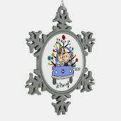 Bruiloft Paar in Auto Kerstmis Sneeuwvlok Ornament (Links)