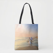 Bruiloft paar op het strand Canvas tas (Voorkant)