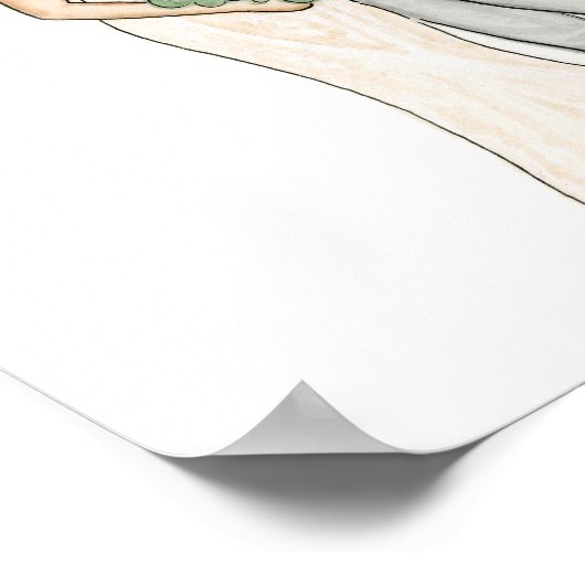 Bruiloft Paar Portret Print (Hoek)