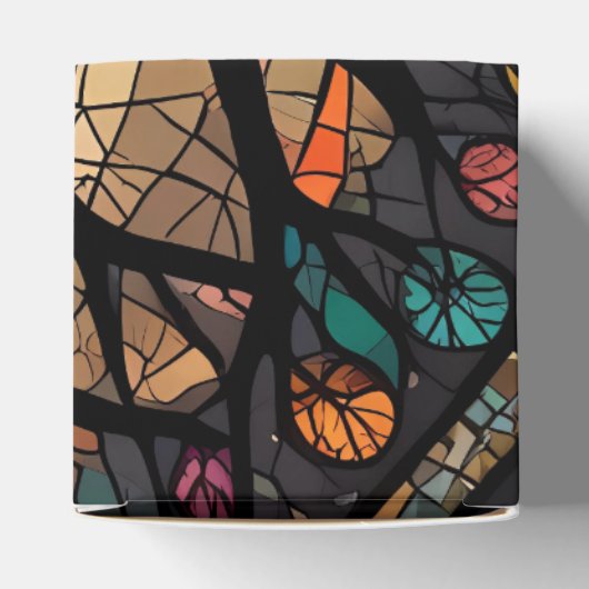 Bruiloft Paar & Tree of Life Wijn Tas Bedankdoosjes (Bovenkant)