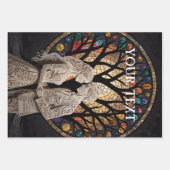 Bruiloft Paar & Tree of Life Wijn Tas Inpakpapier Vel (Voorkant)