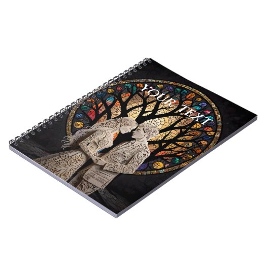 Bruiloft Paar & Tree of Life Wijn Tas Notitieboek (Linkerzijde)