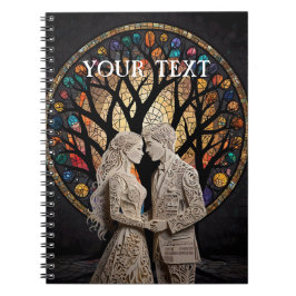 Bruiloft Paar & Tree of Life Wijn Tas Notitieboek