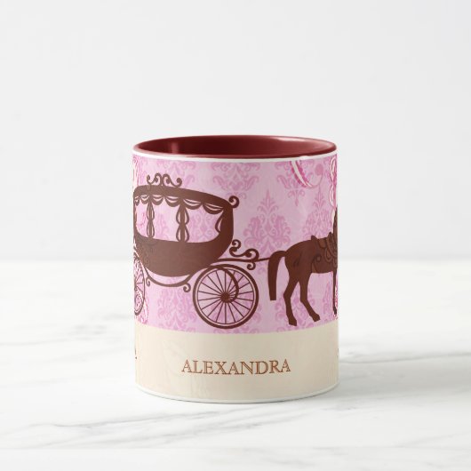 Bruiloft Paard & Carriage - aangepaste tekst Mok (Midden)