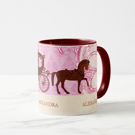 Bruiloft Paard & Carriage - aangepaste tekst Mok (Voorkant rechts)