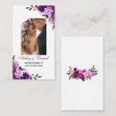 Bruiloft Paarse Bloemen Foto Registry Invoegen Kaa Informatiekaartje (Voorkant / Achterkant)