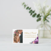 Bruiloft Paarse bloemfoto website invoegen Kaart P (Staand voorkant)