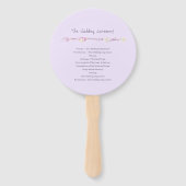 Bruiloft paarse boho veer kunst programma fans handwaaier (Achterkant)