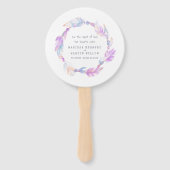 Bruiloft paarse boho veer kunst programma fans handwaaier (Voorkant)