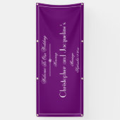 Bruiloft Paarse Custom Outdoor Welkom Spandoek (Verticaal)