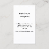 Bruiloft paarse en witte aangepaste foto visitekaartje (Achterkant)