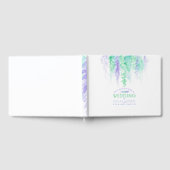 Bruiloft paarse groene bloem cascade gastenboek (Volledig)