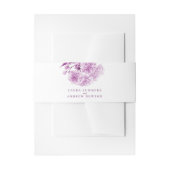 Bruiloft paarse kersenbloesem waterverf op maat uitnodigingen wikkel (Voorkant Voorbeeld)