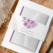 Bruiloft paarse kersenbloesem waterverf op maat uitnodigingen wikkel