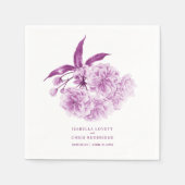 Bruiloft paarse mauve bloesem bloemenservetten servet (Voorkant)