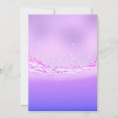 Bruiloft Paarse Oceaan Roze Vonk Bubbles Aqua Kaart (Achterkant)