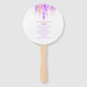 Bruiloft paarse oranje bloem cascade programma fan handwaaier (Achterkant)