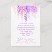 Bruiloft paarse oranje cascade info bijsluiter kaa informatiekaartje (Achterkant)