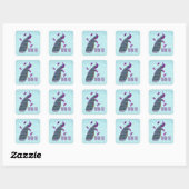 Bruiloft Paarse  Peacock DANK U V01C3 Vierkante Sticker (Vel)