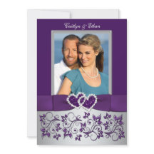 Bruiloft | Paarse, zilveren | Bloemen, harten | Fo