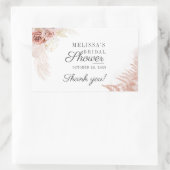 Bruiloft Pampas Gras Terracotta Rechthoekige Sticker (Tas)