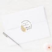 Bruiloft Pampas Grass Tan Op Wit Dank u Ronde Sticker (Envelop)