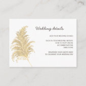 Bruiloft Pampas Grass Tan Op Wit Details Info Informatiekaartje (Achterkant)