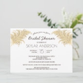 Bruiloft Pampas Grass Tan Op Wit Vrijgezellenfeest Kaart (Staand voorkant)